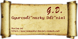 Gyurcsánszky Dániel névjegykártya